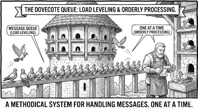 The message queue as a medieval dovecote