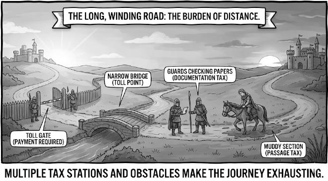The courier's journey through multiple obstacles