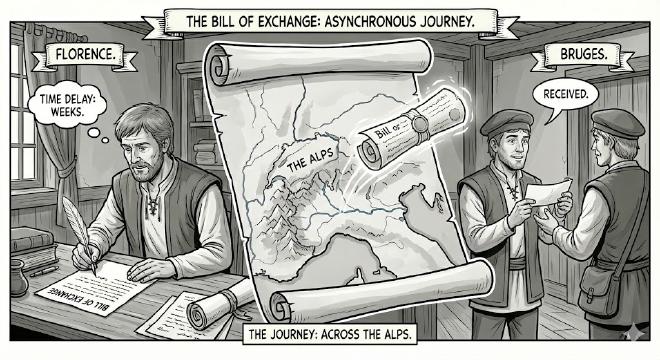 A bill of exchange traveling across Europe