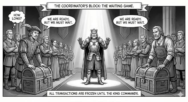 The King coordinating a two-phase commit