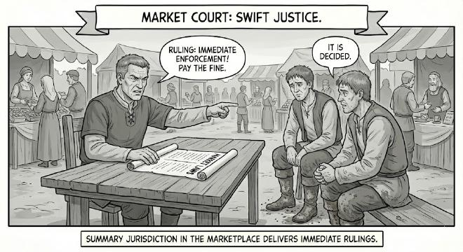 The swift market court delivering immediate justice