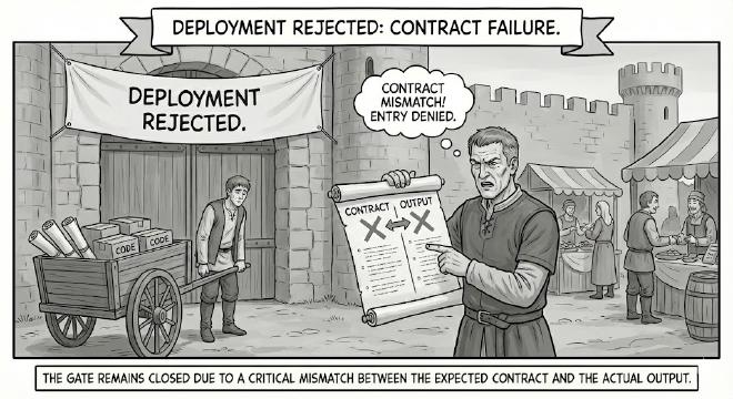 A deployment rejected for contract violation